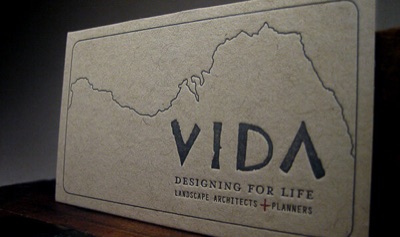 Letterpress business card kraft paper