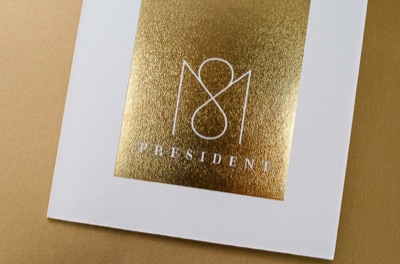 Gold foil stamp stipple finish letterpress card