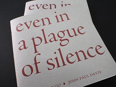 Staple bound letterppress poetry booklet