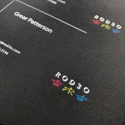 Fluorescent ink black paper business cards