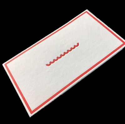 Letterpress business card border printing