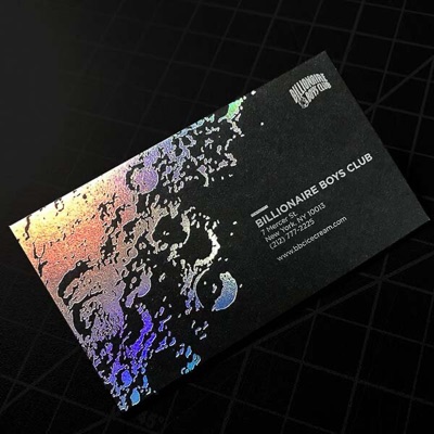 Holographic foil stamp business cards