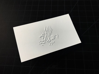 Emboss logo letterpress business card