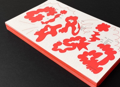 Offset pantone ink colored edge invitation