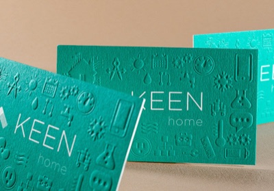 Emboss flood color offset business card