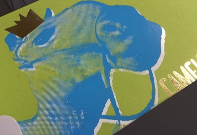 Invitation printing foil stamp halftone camel