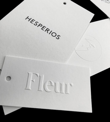 Assorted letterpress hang tags