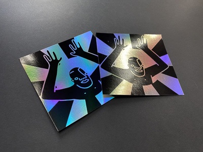 Holographic foil letterpress card desing