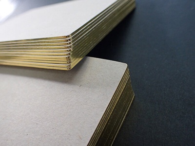 Shiny gold foil gilded edge letterpress cards