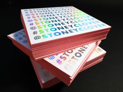 Holographic foil card pink color edge