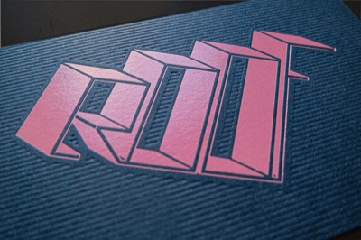 Emboss texture letterpress business card