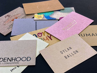 Assorted kraft recycled business card papers