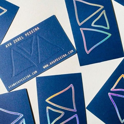Holographic foil letterpress business card printing e1564067553821