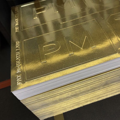 Gold foil emboss label
