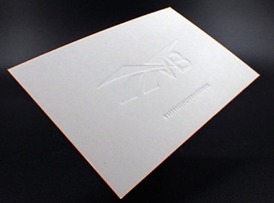 Pressed logo notecard printing