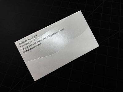 Clear foil letterpress detail business card