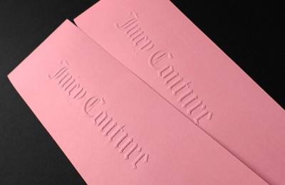 Embossed logo letterpress sticker printing