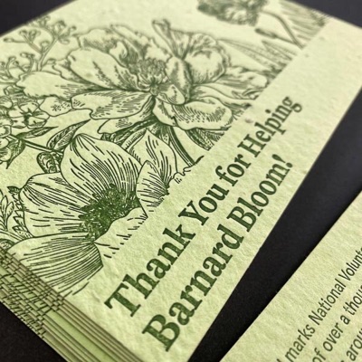 Recycled art paper letterpress postcards