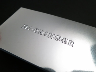 Silver mirror embossed business card