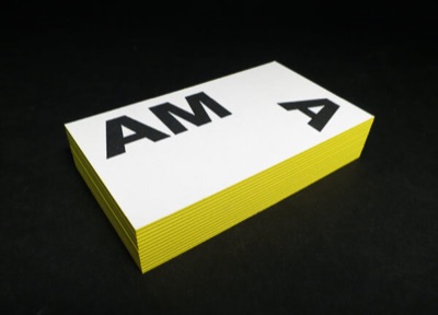 Business card neon colored edge