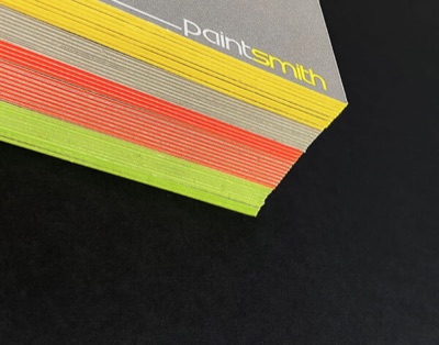 Multi colored edge business cards