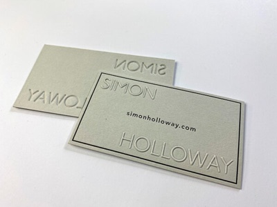 Blind emboss letterpress business card
