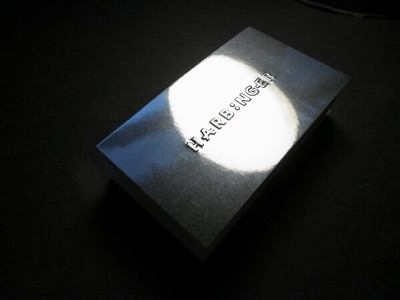 Silver mirror business card embossed logo