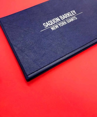 Custom foil stamp leather book cover