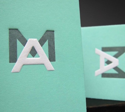 Letterpress business card detail