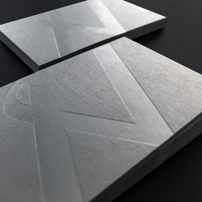 Matte black clear foil business card