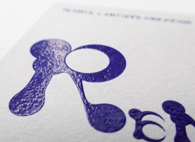 Thermographic raised print business card