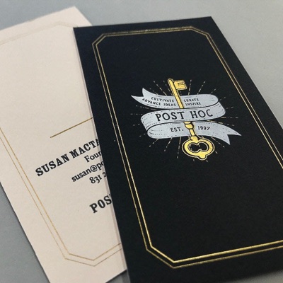 Black vellum white colorplan paper gold foil business cards