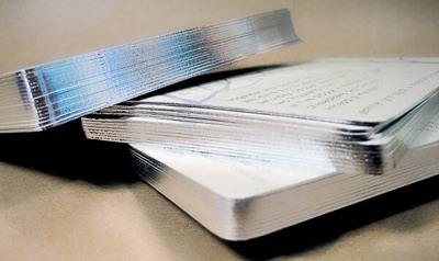 Silver foil gilded edge invite printing