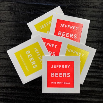 Flourescent pantone square business card